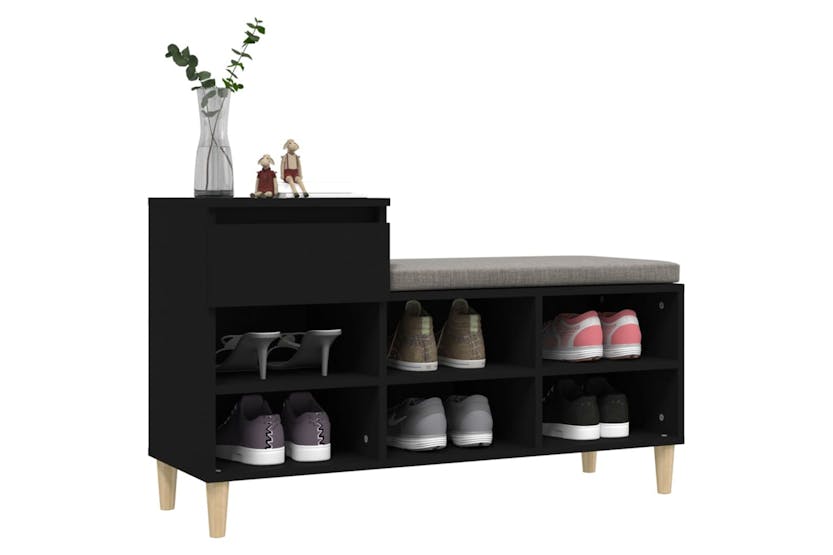vidaXL 821205 Shoe Cabinet Black 102x36x60cm Engineered Wood vidaXL 821205 Shoe Cabinet Black 102x36x60cm Engineered Wood