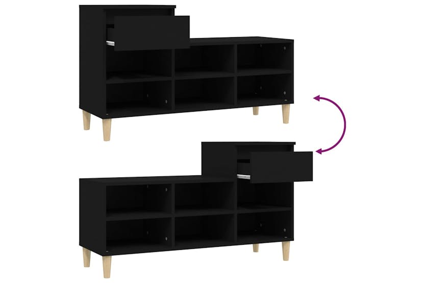 vidaXL 821205 Shoe Cabinet Black 102x36x60cm Engineered Wood vidaXL 821205 Shoe Cabinet Black 102x36x60cm Engineered Wood