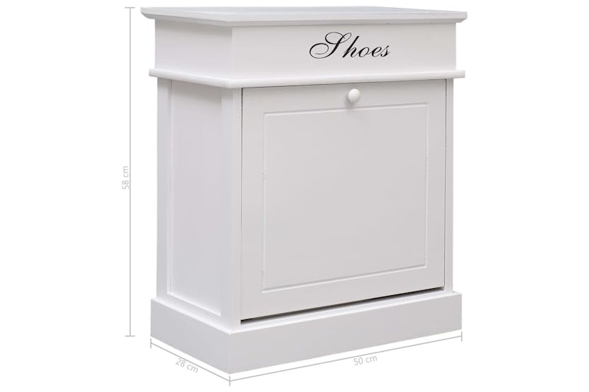 vidaXL 284085 Shoe Cabinet White 50x28x58cm Paulownia Wood vidaXL 284085 Shoe Cabinet White 50x28x58cm Paulownia Wood