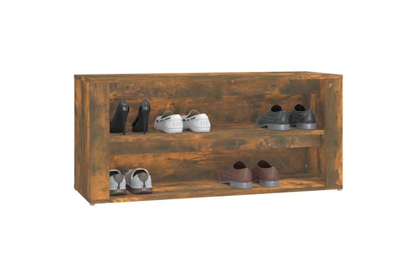 vidaXL 816909 Shoe Rack Smoked Oak 100x35x45cm Engineered Wood vidaXL 816909 Shoe Rack Smoked Oak 100x35x45cm Engineered Wood