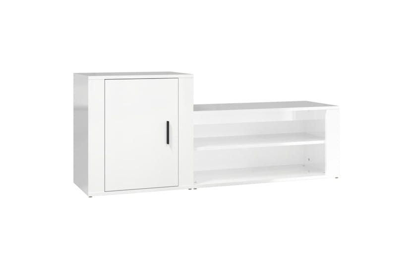 vidaXL 816746 Shoe Cabinet High Gloss White 130x35x54cm Engineered Wood vidaXL 816746 Shoe Cabinet High Gloss White 130x35x54cm Engineered Wood