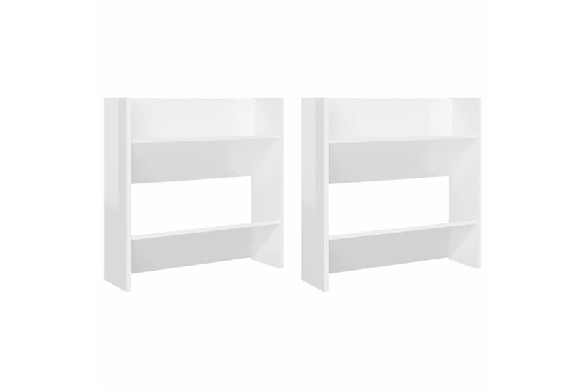 vidaXL 806733 Wall Shoe Cabinets 2 Pcs High Gloss White 60x18x60cm Engineered Wood vidaXL 806733 Wall Shoe Cabinets 2 Pcs High Gloss White 60x18x60cm Engineered Wood