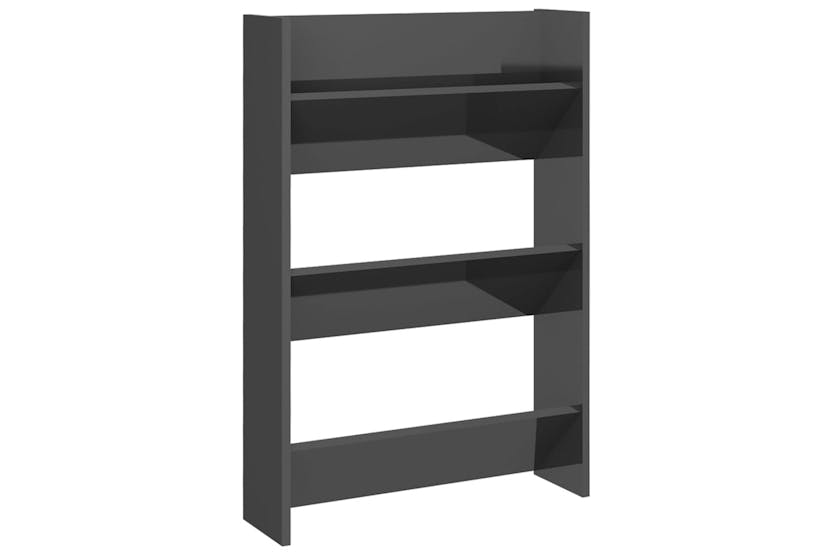 vidaXL 806776 Wall Shoe Cabinets 2 Pcs High Gloss Grey 60x18x90cm Engineered Wood vidaXL 806776 Wall Shoe Cabinets 2 Pcs High Gloss Grey 60x18x90cm Engineered Wood
