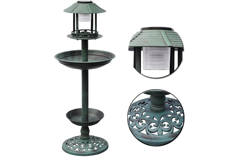 vidaXL 40537 Bird Bath/ Feeder With Solar Light vidaXL 40537 Bird Bath/ Feeder With Solar Light
