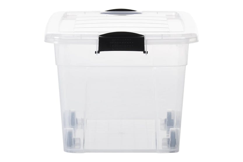 vidaXL 151909 Storage Boxes With Wheels & Lids 2 Pcs Transparent 40 L vidaXL 151909 Storage Boxes With Wheels & Lids 2 Pcs Transparent 40 L