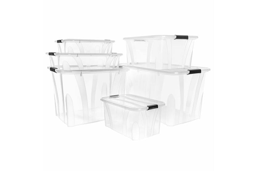 vidaXL 151903 Storage Boxes With Lids 2 Pcs Transparent 32 L vidaXL 151903 Storage Boxes With Lids 2 Pcs Transparent 32 L