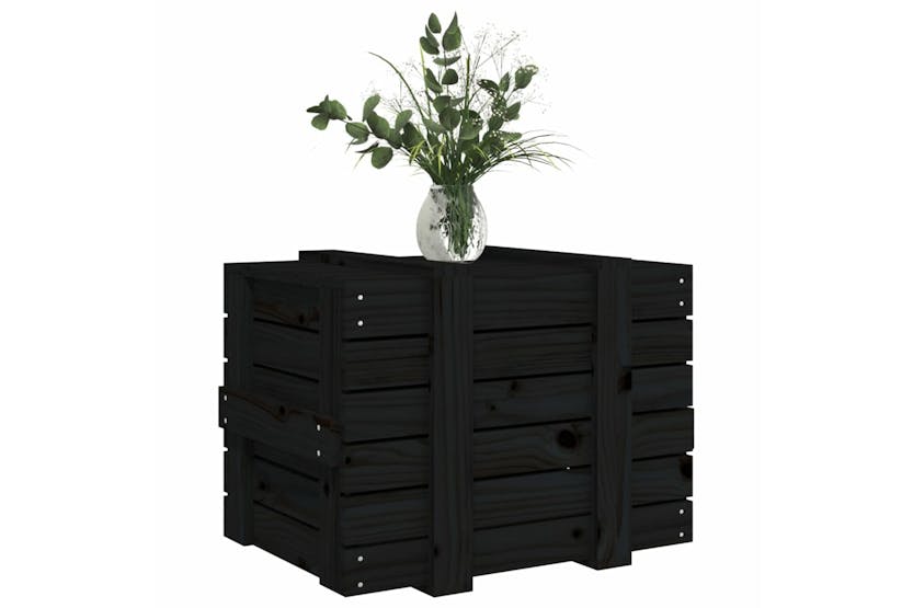 vidaXL 824997 Storage Box Black 58x40.5x42cm Solid Wood Pine vidaXL 824997 Storage Box Black 58x40.5x42cm Solid Wood Pine