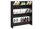 vidaXL 806791 Wall Shoe Cabinet High Gloss Black 80x18x90cm Engineered Wood vidaXL 806791 Wall Shoe Cabinet High Gloss Black 80x18x90cm Engineered Wood