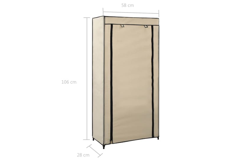 vidaXL 282429 Shoe Cabinet With Cover Cream 58x28x106cm Fabric vidaXL 282429 Shoe Cabinet With Cover Cream 58x28x106cm Fabric