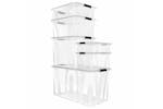 vidaXL 151901 Storage Boxes With Lids 2 Pcs Transparent 21 L vidaXL 151901 Storage Boxes With Lids 2 Pcs Transparent 21 L