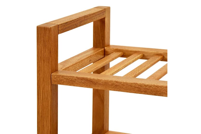 vidaXL 331750 Shoe Rack With 4 Shelves 100x27x80cm Solid Oak Wood vidaXL 331750 Shoe Rack With 4 Shelves 100x27x80cm Solid Oak Wood