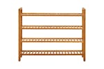 vidaXL 331750 Shoe Rack With 4 Shelves 100x27x80cm Solid Oak Wood vidaXL 331750 Shoe Rack With 4 Shelves 100x27x80cm Solid Oak Wood