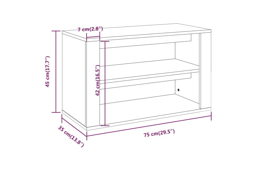 vidaXL 816902 Shoe Rack Grey Sonoma 75x35x45cm Engineered Wood vidaXL 816902 Shoe Rack Grey Sonoma 75x35x45cm Engineered Wood
