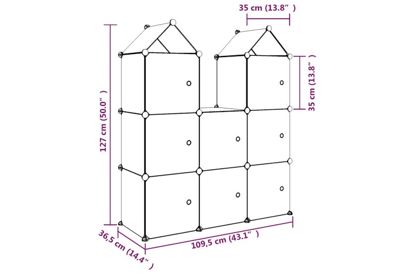 vidaXL 340583 Cube Storage Cabinet For Kids With 8 Cubes Blue Pp vidaXL 340583 Cube Storage Cabinet For Kids With 8 Cubes Blue Pp