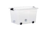 vidaXL 151911 Storage Boxes With Wheels & Lids 2 Pcs Transparent 60 L vidaXL 151911 Storage Boxes With Wheels & Lids 2 Pcs Transparent 60 L