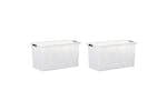 vidaXL 151907 Storage Boxes With Lids 2 Pcs Transparent 80 L vidaXL 151907 Storage Boxes With Lids 2 Pcs Transparent 80 L