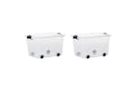 vidaXL 151909 Storage Boxes With Wheels & Lids 2 Pcs Transparent 40 L vidaXL 151909 Storage Boxes With Wheels & Lids 2 Pcs Transparent 40 L