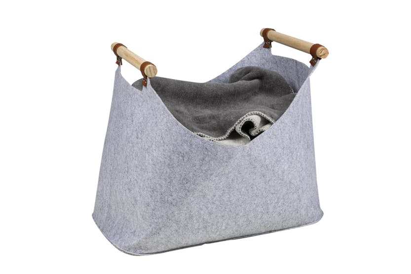 Hi 445593 Felt Basket With 2 Handles 54x30x40 Cm Grey Hi 445593 Felt Basket With 2 Handles 54x30x40 Cm Grey