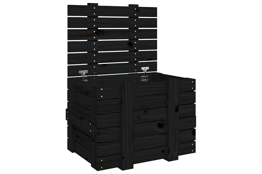 vidaXL 824997 Storage Box Black 58x40.5x42cm Solid Wood Pine vidaXL 824997 Storage Box Black 58x40.5x42cm Solid Wood Pine