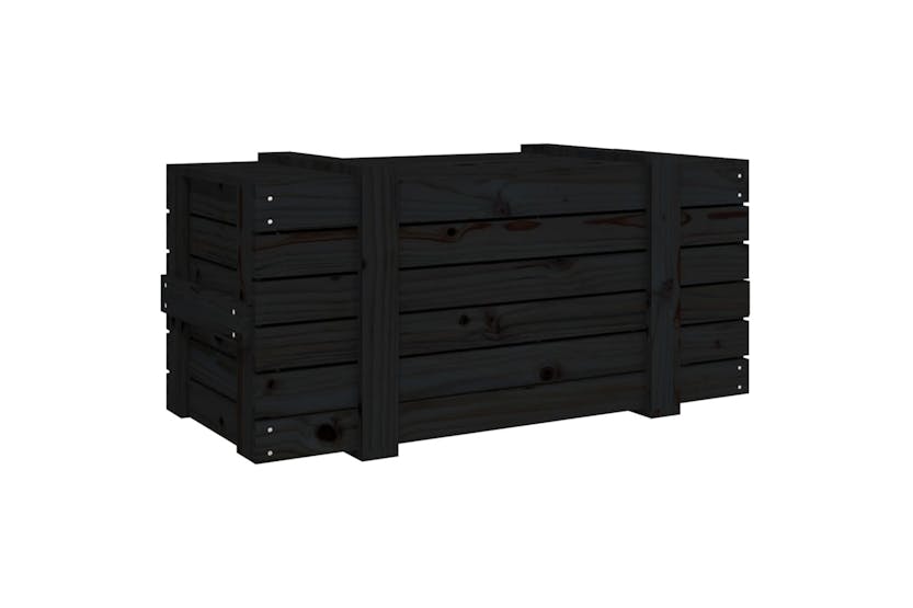 vidaXL 825002 Storage Box Black 91x40.5x42cm Solid Wood Pine vidaXL 825002 Storage Box Black 91x40.5x42cm Solid Wood Pine