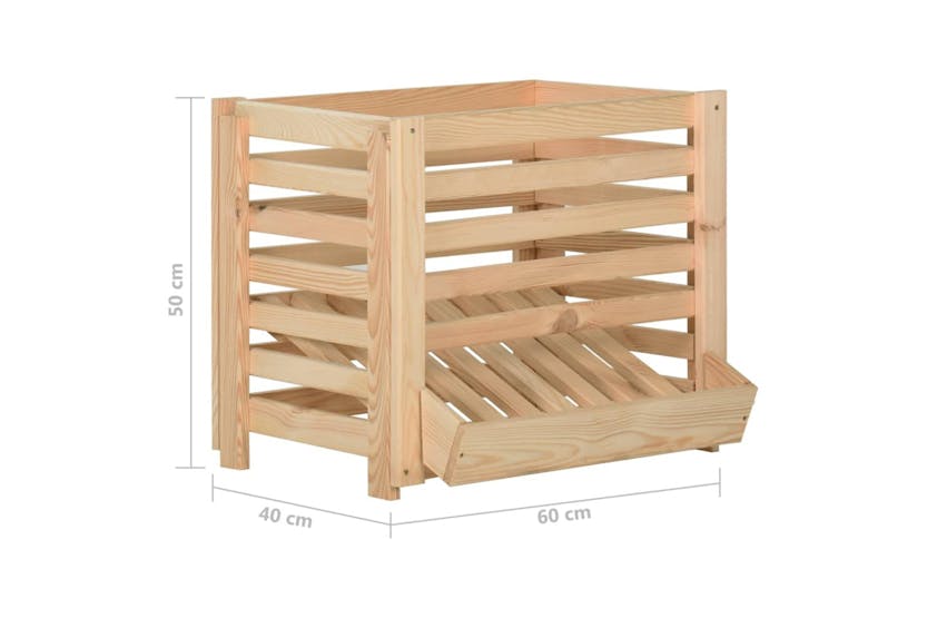 vidaXL 327328 Potato Box 60x40x50cm Solid Pinewood vidaXL 327328 Potato Box 60x40x50cm Solid Pinewood