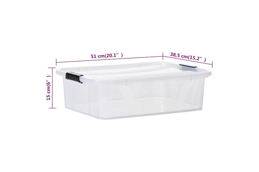vidaXL 151901 Storage Boxes With Lids 2 Pcs Transparent 21 L vidaXL 151901 Storage Boxes With Lids 2 Pcs Transparent 21 L