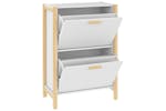 vidaXL 345684 Shoe Cabinet White 57.5x33x80cm Engineered Wood vidaXL 345684 Shoe Cabinet White 57.5x33x80cm Engineered Wood