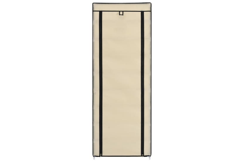 vidaXL 282431 Shoe Cabinet With Cover Cream 57x29x162cm Fabric vidaXL 282431 Shoe Cabinet With Cover Cream 57x29x162cm Fabric