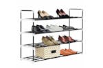 vidaXL 245626 Shoe Rack With 4 Shelves Metal And Plastic Black vidaXL 245626 Shoe Rack With 4 Shelves Metal And Plastic Black