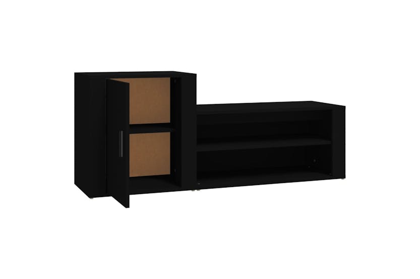vidaXL 816745 Shoe Cabinet Black 130x35x54cm Engineered Wood vidaXL 816745 Shoe Cabinet Black 130x35x54cm Engineered Wood