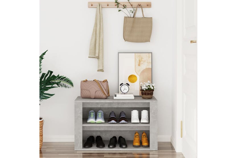 vidaXL 816900 Shoe Rack Concrete Grey 75x35x45cm Engineered Wood vidaXL 816900 Shoe Rack Concrete Grey 75x35x45cm Engineered Wood