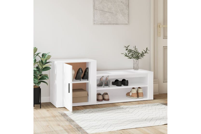 vidaXL 816744 Shoe Cabinet White 130x35x54cm Engineered Wood vidaXL 816744 Shoe Cabinet White 130x35x54cm Engineered Wood
