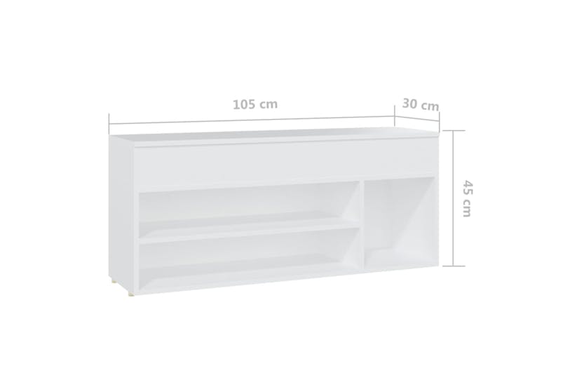 vidaXL 808756 Shoe Bench White 105x30x45cm Engineered Wood vidaXL 808756 Shoe Bench White 105x30x45cm Engineered Wood