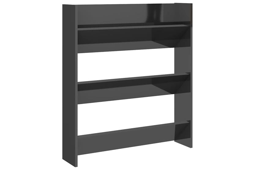 vidaXL 806794 Wall Shoe Cabinets 2 Pcs High Gloss Grey 80x18x90cm Engineered Wood vidaXL 806794 Wall Shoe Cabinets 2 Pcs High Gloss Grey 80x18x90cm Engineered Wood