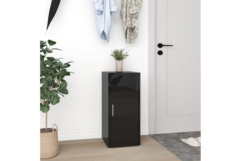 vidaXL 808969 Shoe Cabinets 2 Pcs High Gloss Black 32x35x70cm Engineered Wood vidaXL 808969 Shoe Cabinets 2 Pcs High Gloss Black 32x35x70cm Engineered Wood