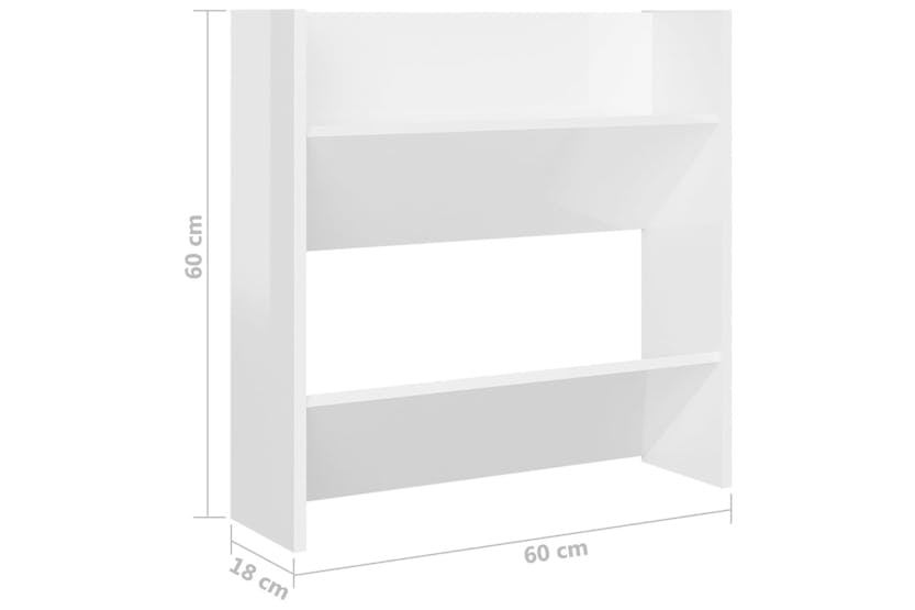 vidaXL 806734 Wall Shoe Cabinets 4 Pcs High Gloss White 60x18x60cm Engineered Wood vidaXL 806734 Wall Shoe Cabinets 4 Pcs High Gloss White 60x18x60cm Engineered Wood