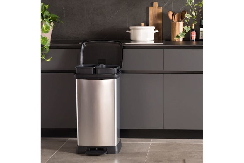 Curver 442065 Duo Pedal Bin Deco 23l+23l Silver Curver 442065 Duo Pedal Bin Deco 23l+23l Silver