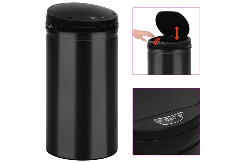 vidaXL 322700 Automatic Sensor Dustbin 50 L Carbon Steel Black vidaXL 322700 Automatic Sensor Dustbin 50 L Carbon Steel Black