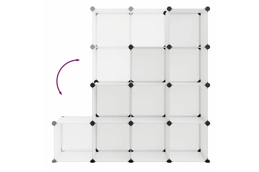 vidaXL 340550 Storage Cube Organiser With 12 Cubes Transparent Pp vidaXL 340550 Storage Cube Organiser With 12 Cubes Transparent Pp