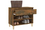 vidaXL 819761 Shoe Cabinet Smoked Oak 70x36x60cm Engineered Wood vidaXL 819761 Shoe Cabinet Smoked Oak 70x36x60cm Engineered Wood