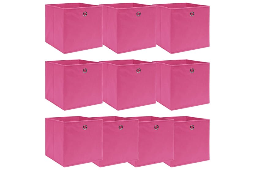 Vidaxl 288347 Storage Boxes 10 Pcs Pink 32x32x32 Cm Fabric Vidaxl 288347 Storage Boxes 10 Pcs Pink 32x32x32 Cm Fabric