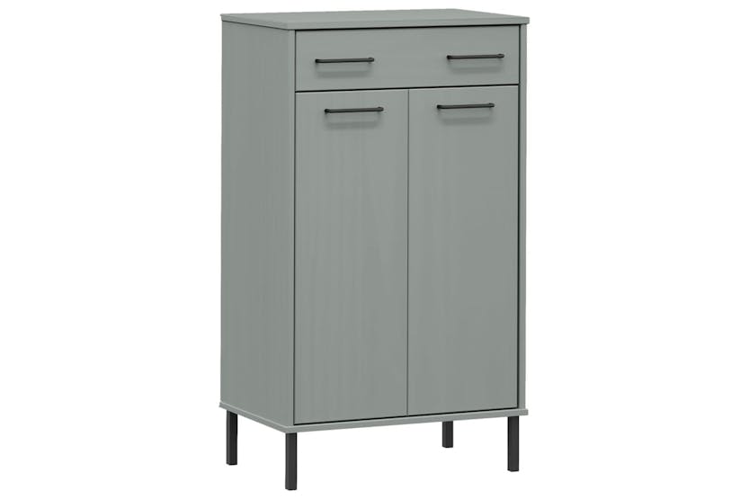 vidaXL 350986 Shoe Rack With Metal Legs Grey Solid Wood Pine Oslo vidaXL 350986 Shoe Rack With Metal Legs Grey Solid Wood Pine Oslo