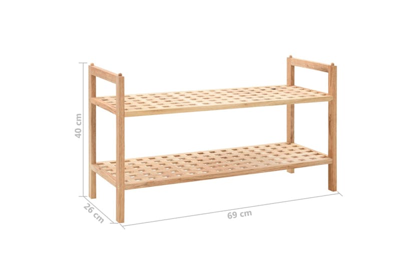 vidaXL 247102 Shoe Rack Solid Walnut Wood 69x26x40cm vidaXL 247102 Shoe Rack Solid Walnut Wood 69x26x40cm