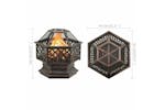 vidaXL 311887 Rustic Fire Pit With Poker 62x54x56cm Xxl Steel vidaXL 311887 Rustic Fire Pit With Poker 62x54x56cm Xxl Steel