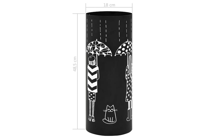 vidaXL 246800 Umbrella Stand Women Steel Black vidaXL 246800 Umbrella Stand Women Steel Black