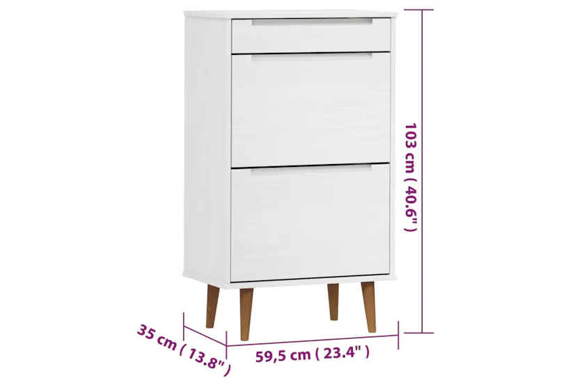 vidaXL 350526 Shoe Cabinet Molde White 59,5x35x103cm Solid Wood Pine vidaXL 350526 Shoe Cabinet Molde White 59,5x35x103cm Solid Wood Pine