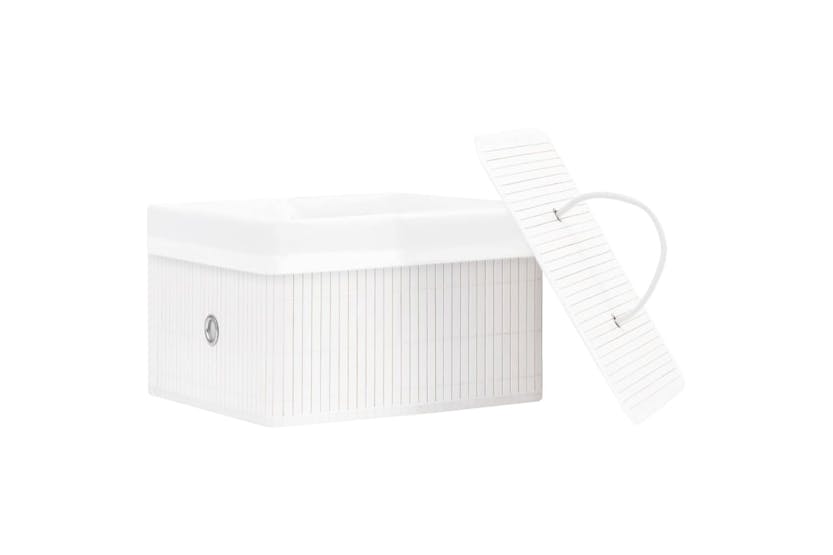 vidaXL 320766 Bamboo Storage Boxes 4 Pcs White vidaXL 320766 Bamboo Storage Boxes 4 Pcs White