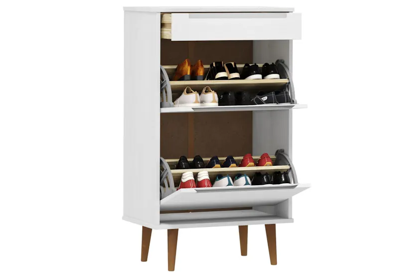 vidaXL 350526 Shoe Cabinet Molde White 59,5x35x103cm Solid Wood Pine vidaXL 350526 Shoe Cabinet Molde White 59,5x35x103cm Solid Wood Pine