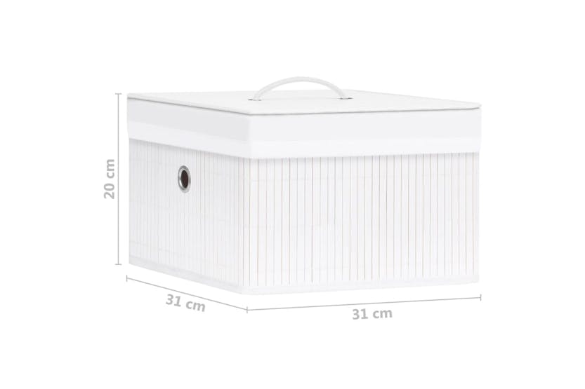 vidaXL 320766 Bamboo Storage Boxes 4 Pcs White vidaXL 320766 Bamboo Storage Boxes 4 Pcs White