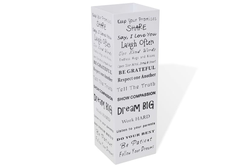 vidaXL 242471 White Square Umbrella Stand Storage Holder Walking Stick Steel 48.5cm vidaXL 242471 White Square Umbrella Stand Storage Holder Walking Stick Steel 48.5cm